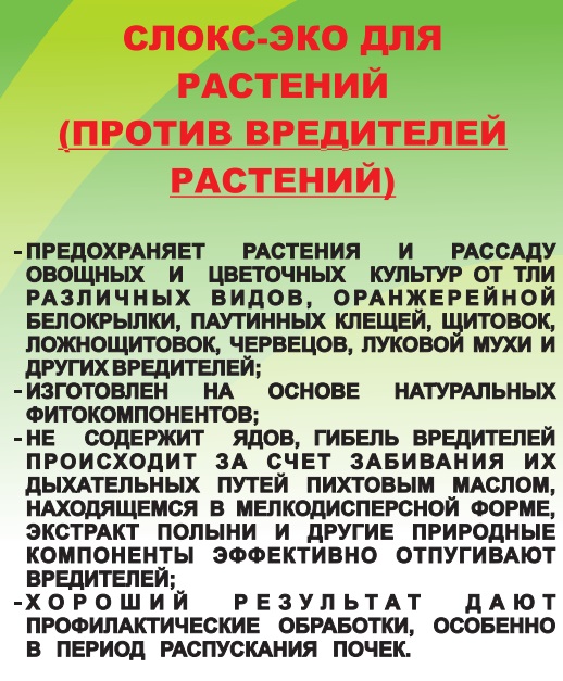 СЛОКС против вредителей
