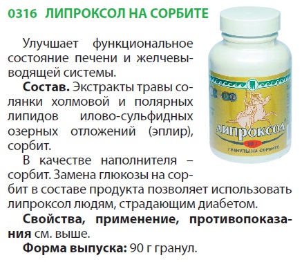 Липроксол на сорбите