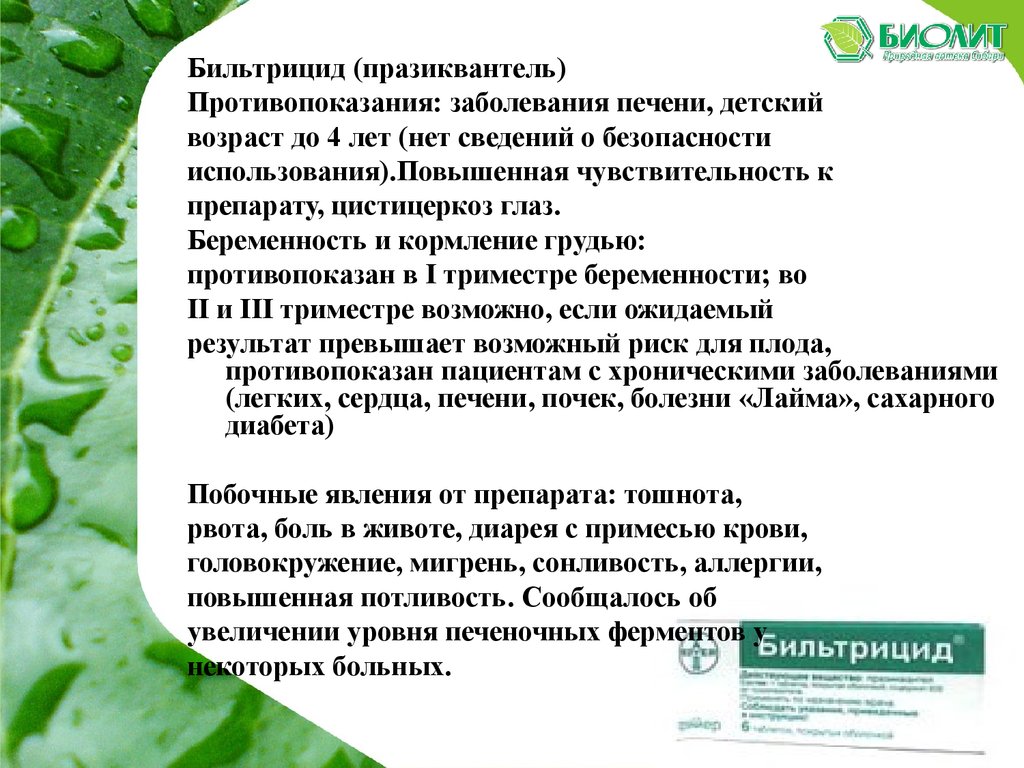 Биолит Описторхоз