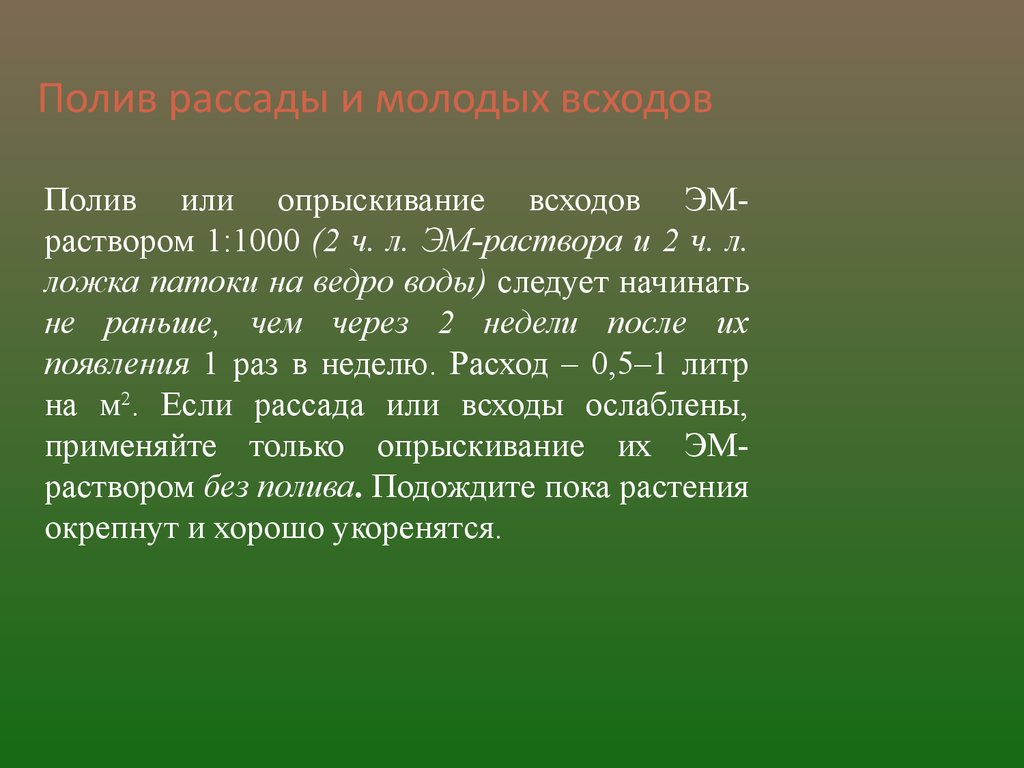 Эм-технология весной